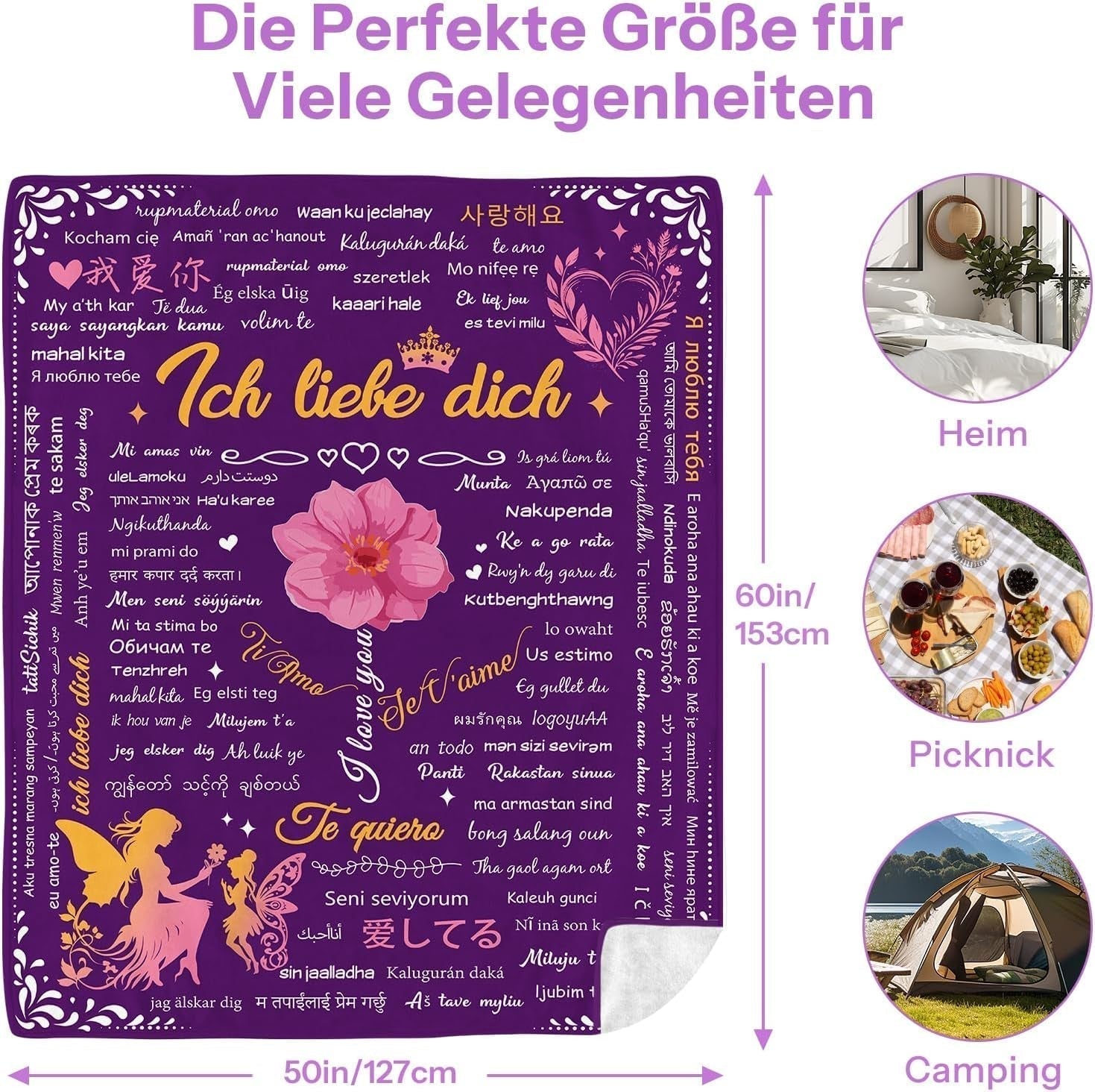 Cadeaus voor mama, jubileumcadeau voor koppels, naast vrouwen, echtgenoten, zussen en moeders, veiligheid Ideaal voor Moederdag, Valentijnsdag en Kerstmis 50"X60" bedden en dekens Yasrlvun