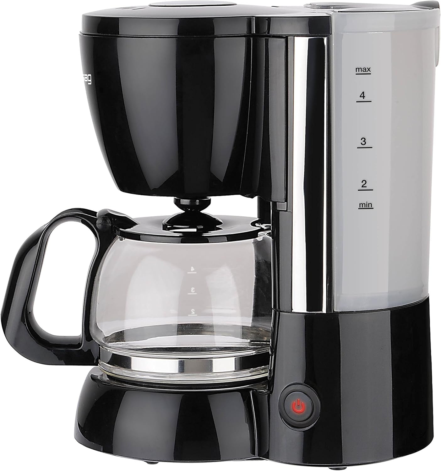 Groffilterkoffiezetapparaat met glazen karaf KA 12.17 | 0,6 liter voor 4 koppen koffie | 600 watt | Zwart - Roestvrij staal