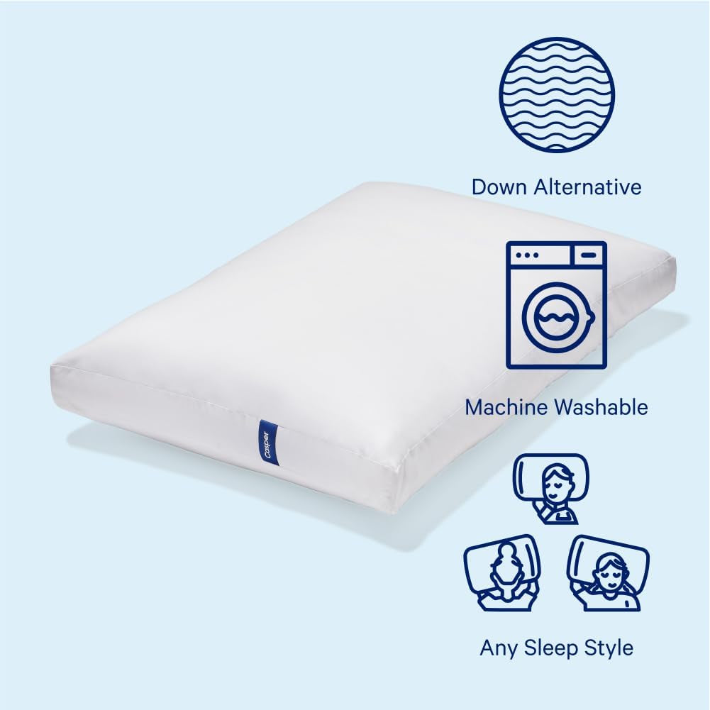 Casper Sleep Essential-slaapkussen, King, Wit Naty Shop standaardkussens
