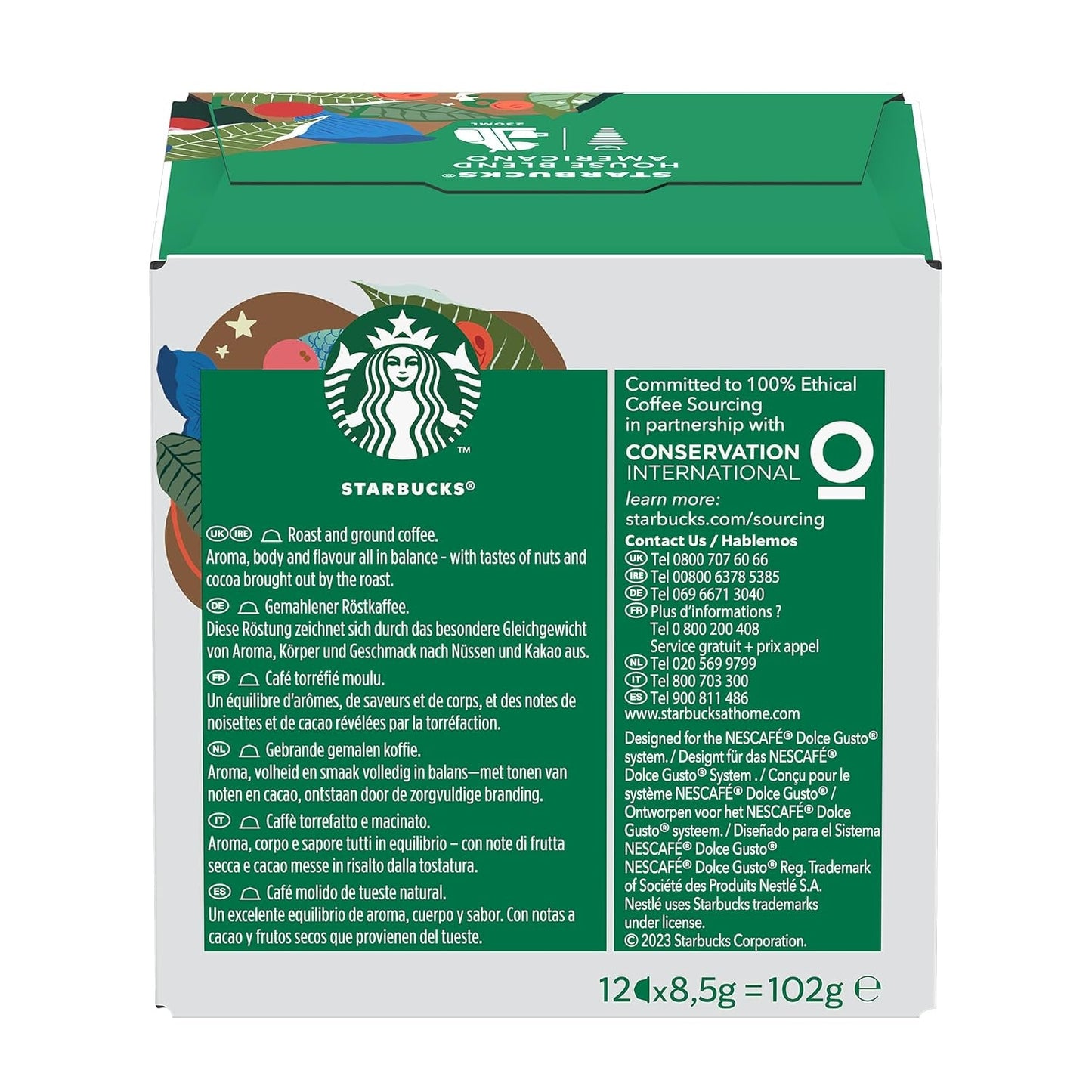 STARBUCKS House Blend van Nescafé Dolce Gusto, Mittlere Röstung, Kaffeekapseln 6 x 12 (72 Kapseln)