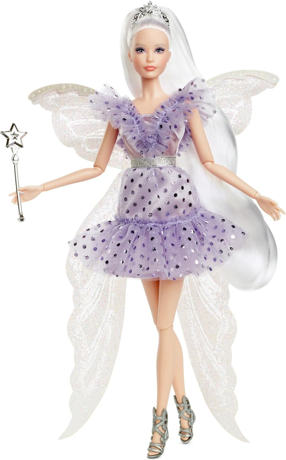 Barbie Signature Tandenfee-pop, verzamelpop met sprookjesvleugels, toverstaf en muntzakje, cadeau voor kinderen 6+, JCW43 Naty Shop-poppen