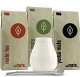 Keramiek Mate theeservies ● 3 soorten BIO Mate + Mate mok + Bombilla + bereidingsinstructies (Vintage)