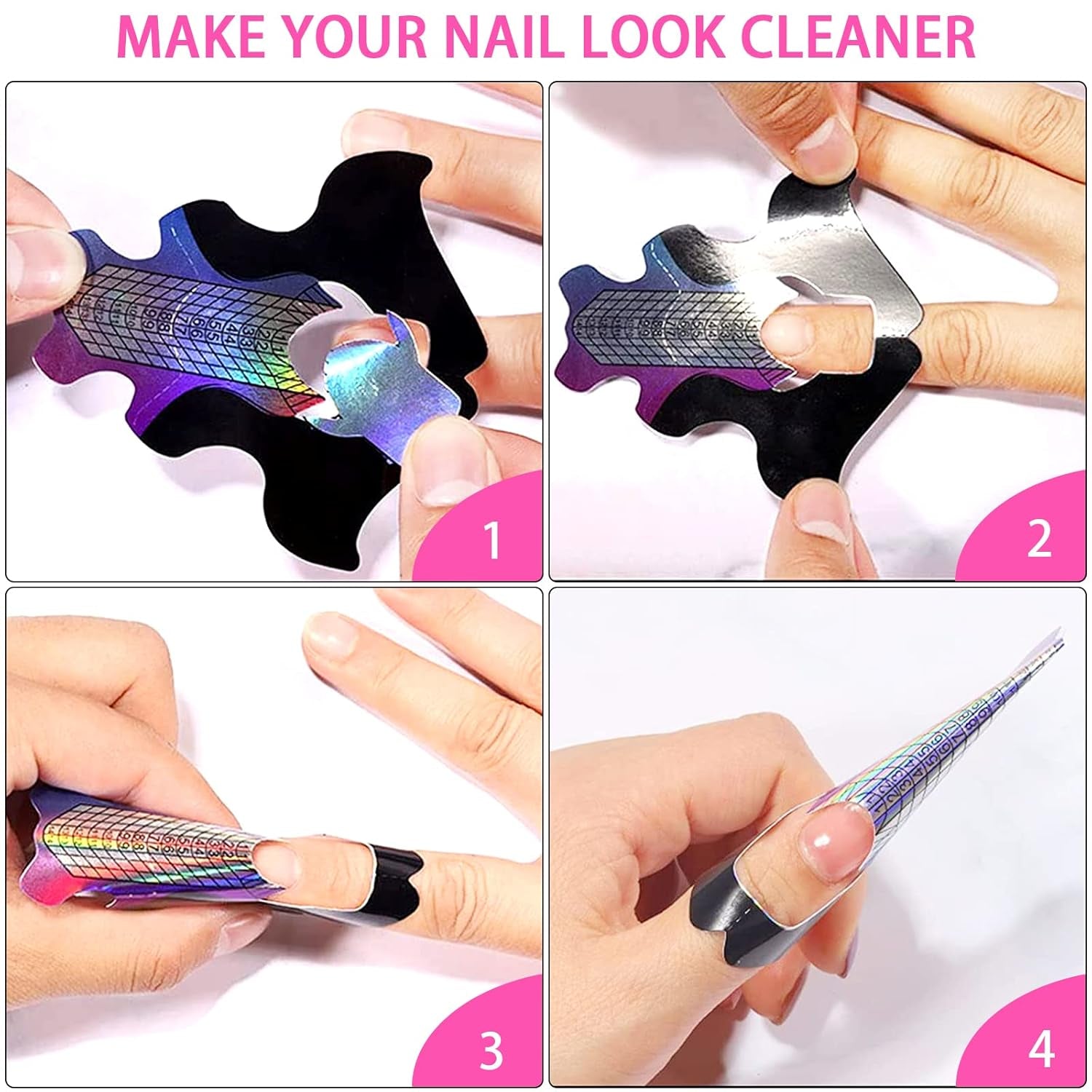 ® 100 nagelsjablonen en 1 vel met 24 doorzichtige zelfklevende schijven voor nagels, nagelverlengingssjablonen, zelfklevende gelnagelverlengingssjablonen, kunstnagelaccessoires