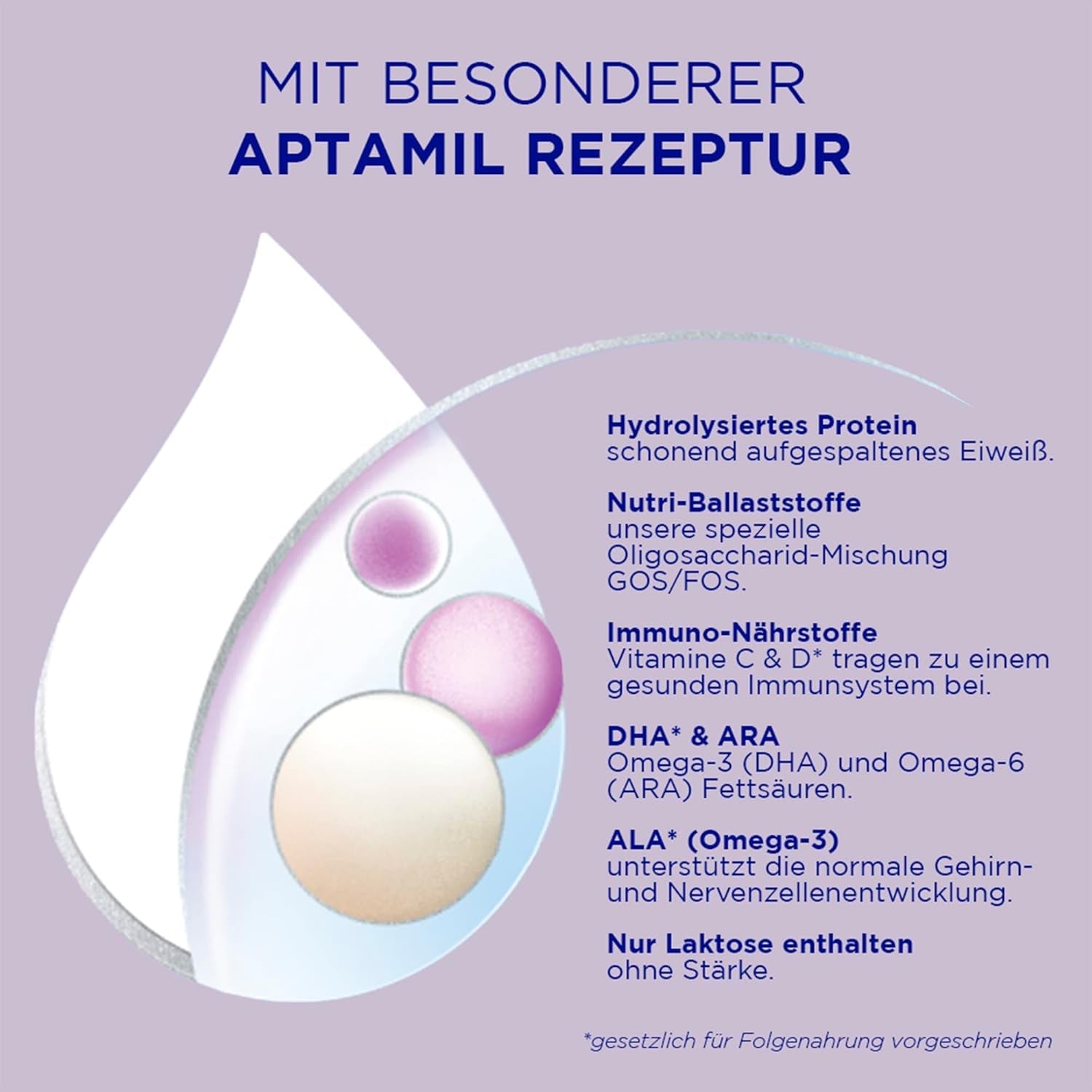 Aptamil HA 2 – Opvolgmelk na 6 maanden, met Omega 3 en 6, DHA, ARA en ALA, Lactosevrij, Palmolievrij, Babyvoeding, Melkpoeder, 1 x 800 g (4 stuks)