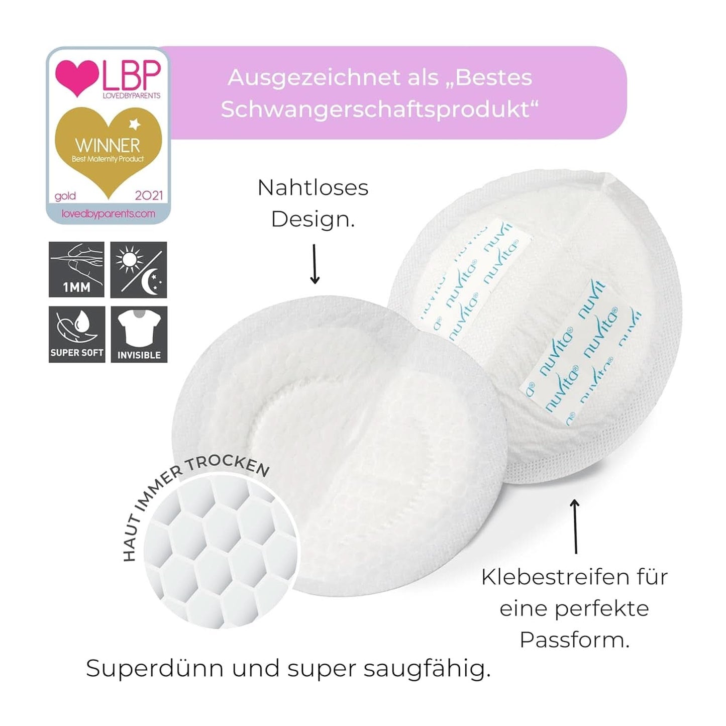 Nuvita 1202 - Absorptiemiddelen voor borstvoeding overdag en 's nachts Accessoires Voeding en borstvoeding Bebe Naty Shop