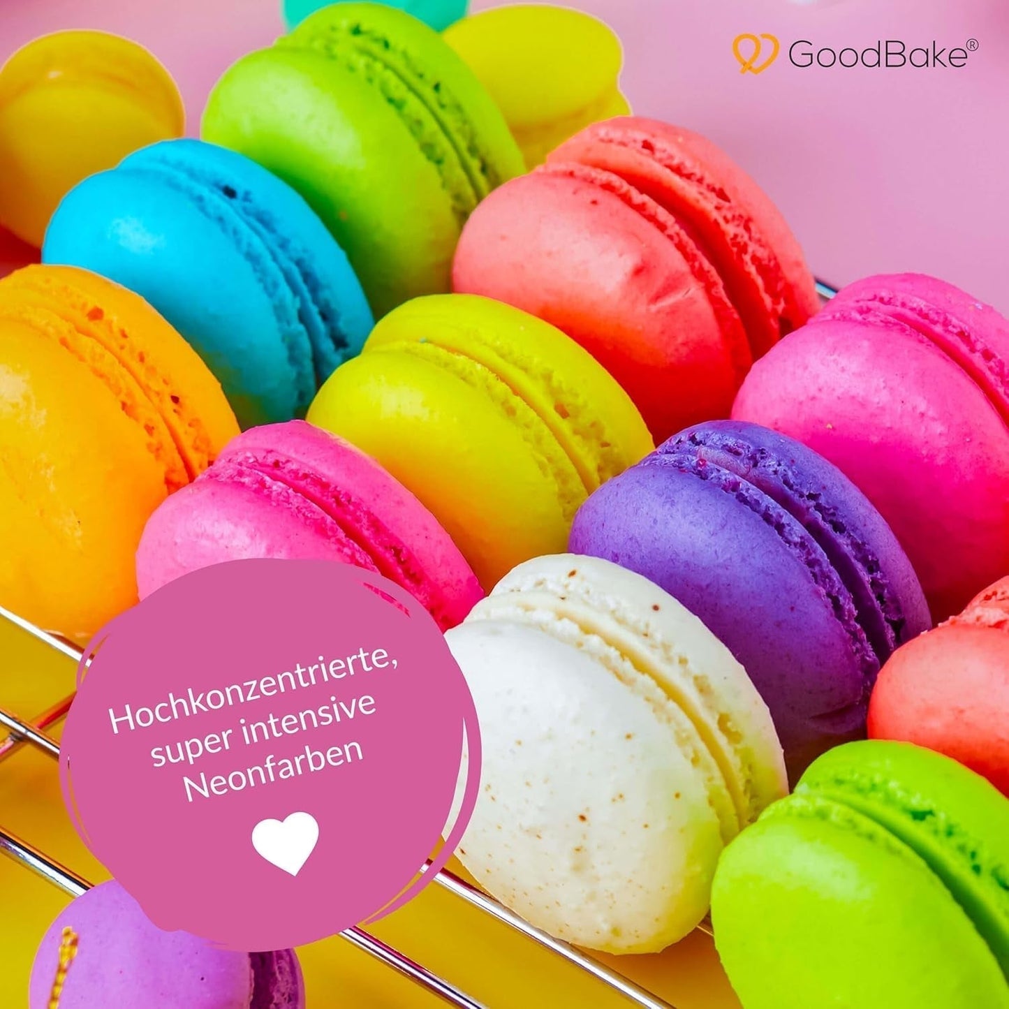 Goodbake Neonlebensmittelfarben 6 Farben Set – Intensieve Lebensmittelfarbe – Lebensmittelfarbpaste – Zum Einfärben Von Torten, Fondant, Botercreme Uvm. – 100% veganistische Naty Shop