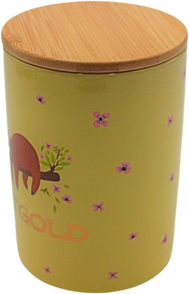 Dekohelden24 Elegante keramieken opbergdoos/koffie/vers voedsel/koekje Hüftgold. De reden: lui. Afmetingen: H/Ø 15,6 x 11 cm. Naty Shop voedselbewaardozen