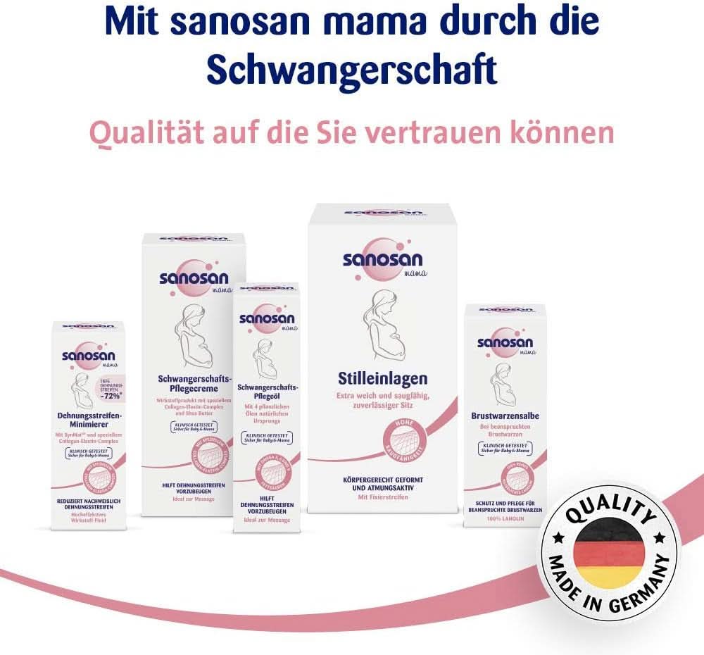 Sanosan Stretch Mark Minimiser, klinisch getest - bewezen vermindering van striae na de zwangerschap, zonder paraffineolie, kleurstoffen, siliconen, 75 ml Cosmetica en Schoonheid Naty Shop