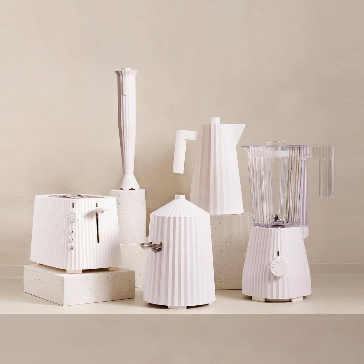 Alessi Plissé MDL09 W - Blender met karaf met schaalverdeling, thermoplastische hars, Keuken Naty Shop
