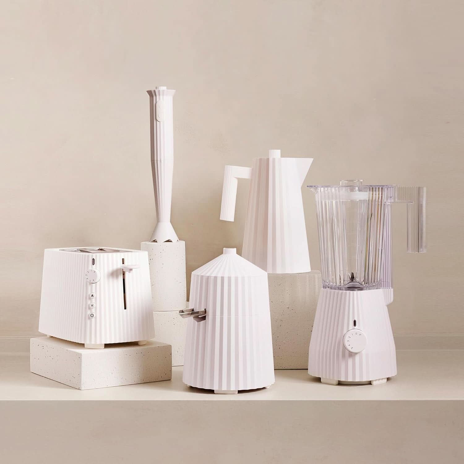 Alessi Plissé MDL09 W - Blender met karaf met schaalverdeling, thermoplastische hars, Keuken Naty Shop