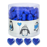 Günthart 150 blauwe chocoladeharten met nougatvulling | Pinguïns met Nougatcrème | Blauwe chocolade pinguïnharten | Concurrentie | Blauwe chocoladeharten | Pinguïn (1,2 kg)