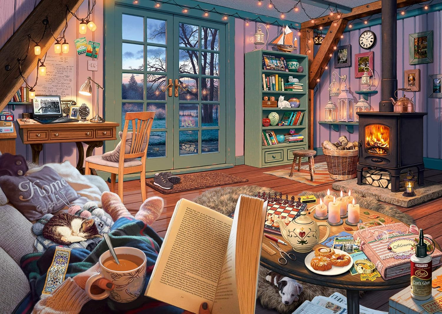 Schmidt Spiele 59655 In het vakantiehuis, geheime puzzel van 1000 stukjes Puzzel Naty Shop