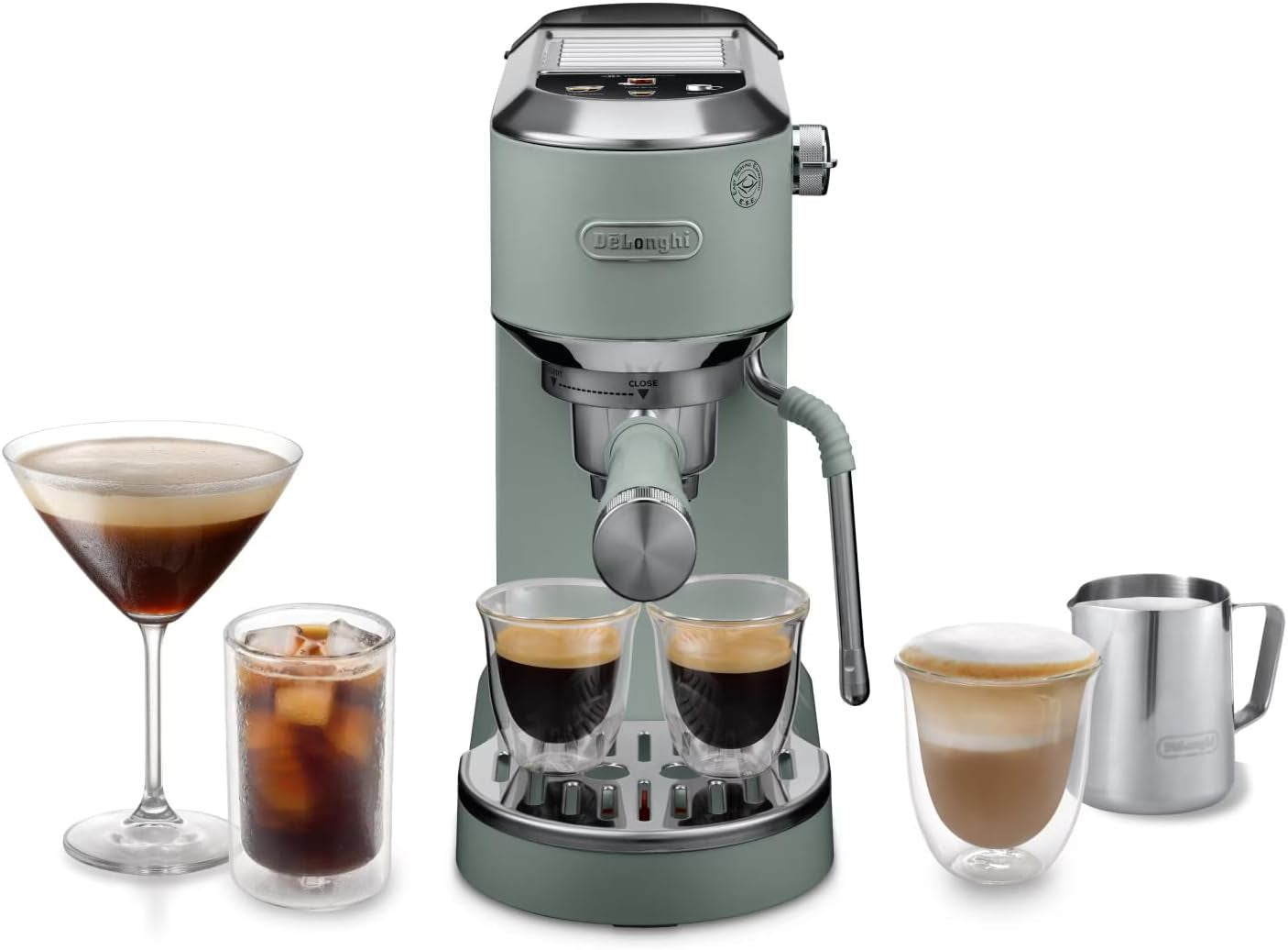 De'Longhi Dedica Style EC 685.B - Espressomachine met portafilter, espressomachine met professionele melkopschuimer, slechts 15 cm breed, voor gemalen koffie of ESE-capsules, 1 l watertank, zwart