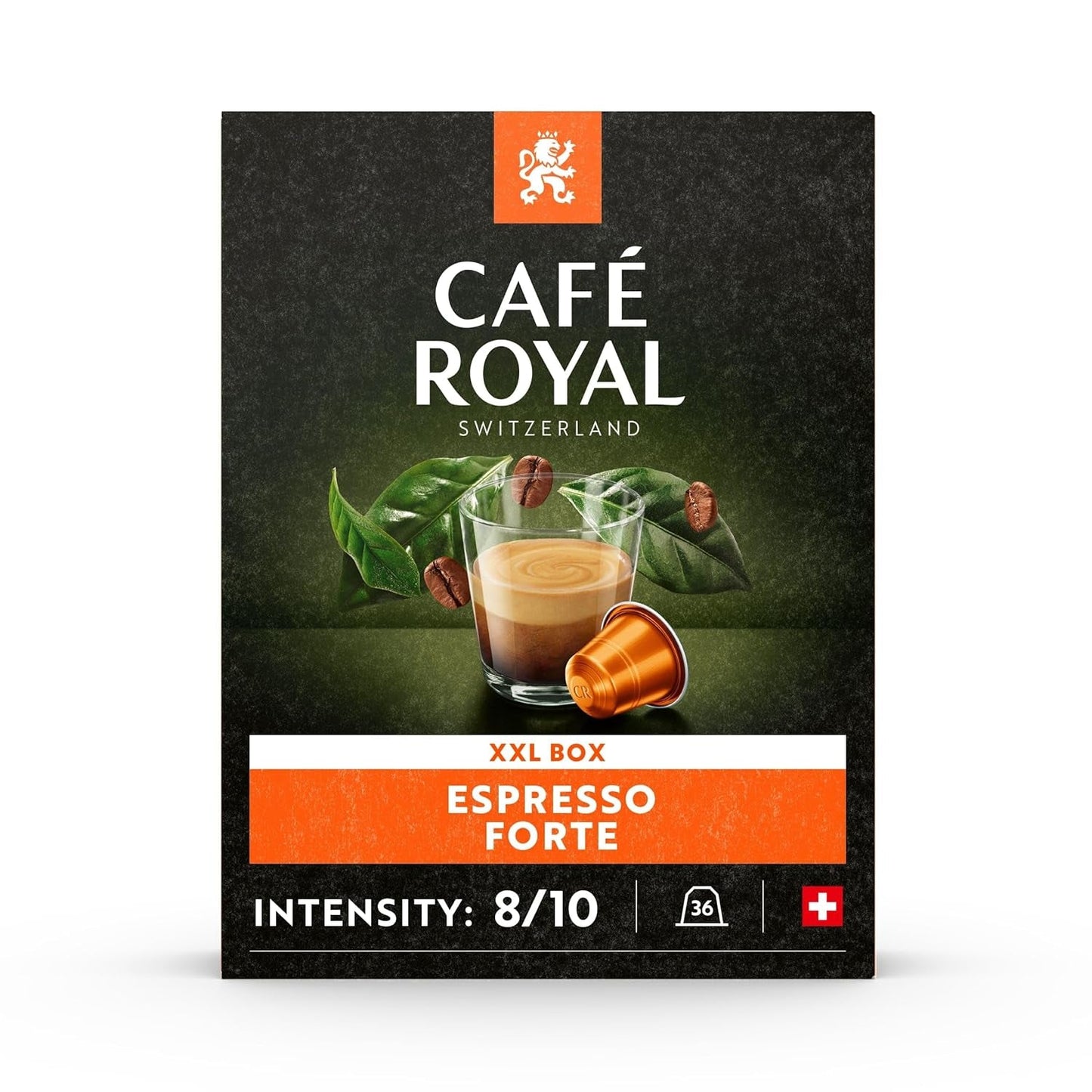 Espresso Forte 36 Kapseln für Nespresso Kaffee Maschine - 8/10 Intensiteit - UTZ-gecertificeerde Kaffeekapseln uit Aluminium (Verpakking met 3)
