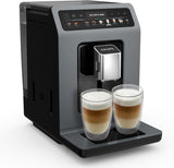 KRUPS Evidence One automatische espressomachine met melkslang, one-touch cappuccino, 12 speciale dranken, 2-kops functie, kleurendisplay, espressomachine, TÜV certificaat, zwart, EA895N10