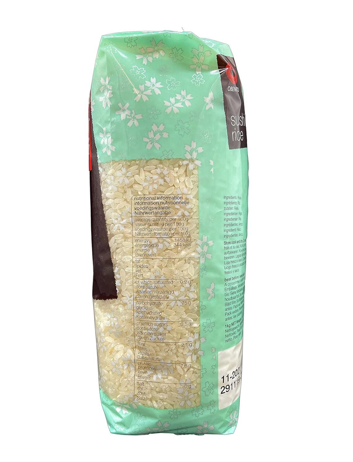 Sushirijst, kleefrijst voor noribroodjes en andere Japanse sushispecialiteiten, 1 kg (1 pak)