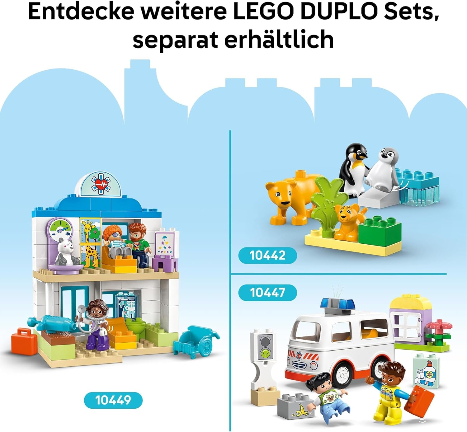 LEGO DUPLO Stad wilde dierenfamilies 3-in-1 set, educatief speelgoed voor peuters met schildpadden, tijgers, olifanten, herten, panda's, set voor kleuters vanaf 2 jaar, bouwspeelgoed met dierenfiguren 10446 Bouwsets Beuche den LEGO-Store