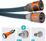 Gardena Liano Xtreme 1/2 Inch 10m Set: Extreem robuuste textiel tuinslang voor binnenkranen met lichtgewicht, weerbestendige PVC binnenslang (18460-20)