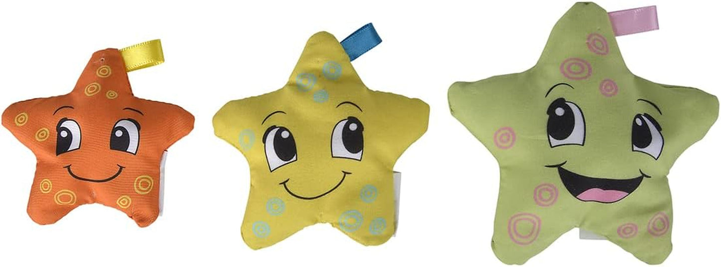 Simba 104010071 - ABC zachte zeester, kinderspeelgoed, textielsterren gevuld met piepschuim, 3 stuks, vanaf 6 maanden Speelgoed Bebe Naty Shop
