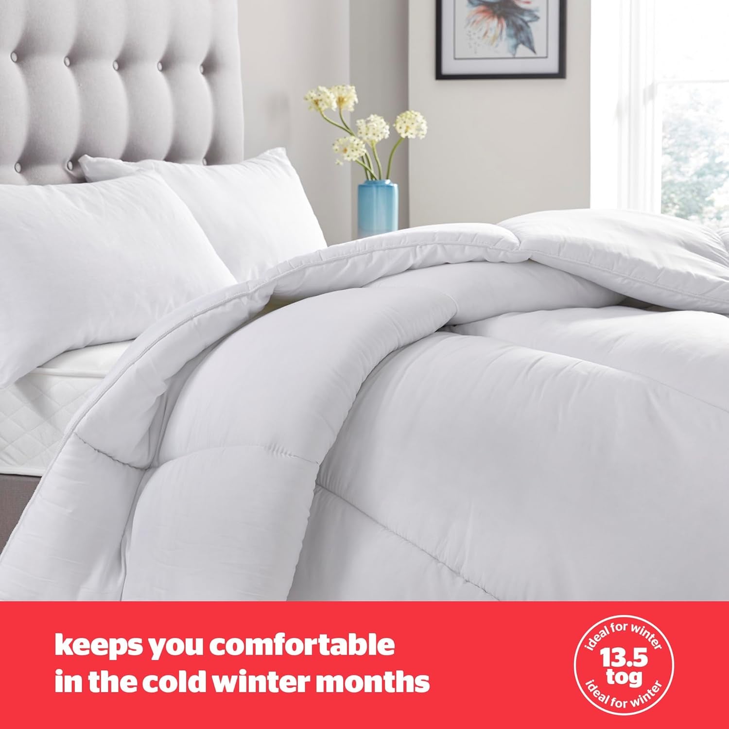 Silentnight bounceback dekbed, 13,5 tog, king size, katoenmix stof, wit, king size Dekbedden en dekbedden Naty Shop