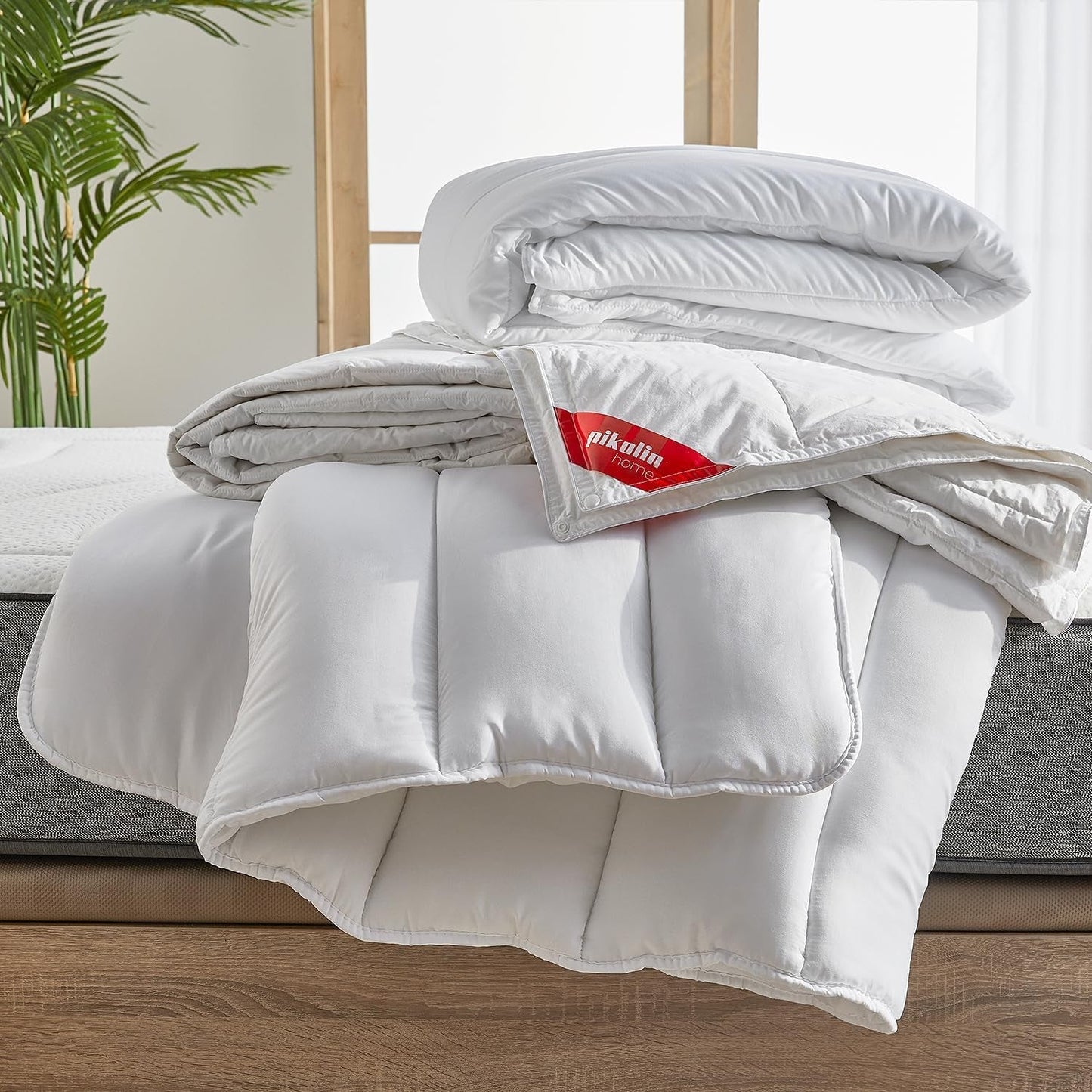 Pikolin Home - Aanpasbaar laken van 100% katoen, ademend, duurzaam en resistent Dekbedden en dekbedden Naty Shop