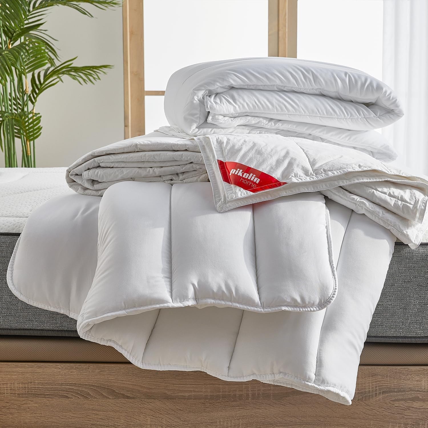 Pikolin Home - Aanpasbaar laken van 100% katoen, ademend, duurzaam en resistent Dekbedden en dekbedden Naty Shop