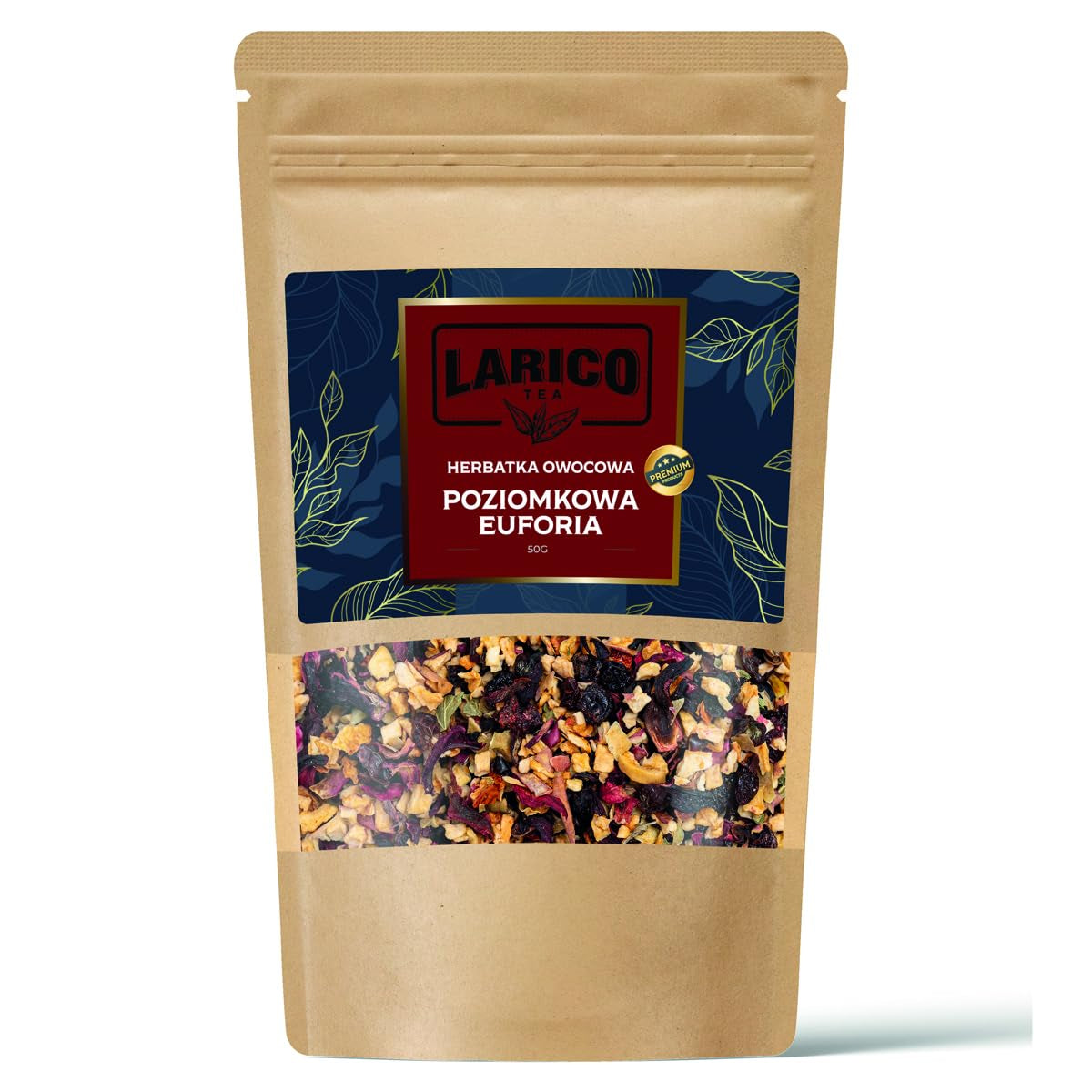 Larico Thee Natuurlijke fruitthee Früchtchen Mix Wilde aardbeien Euphorie 50 g/Topkwaliteit losse thee/Natuurlijke losse thee