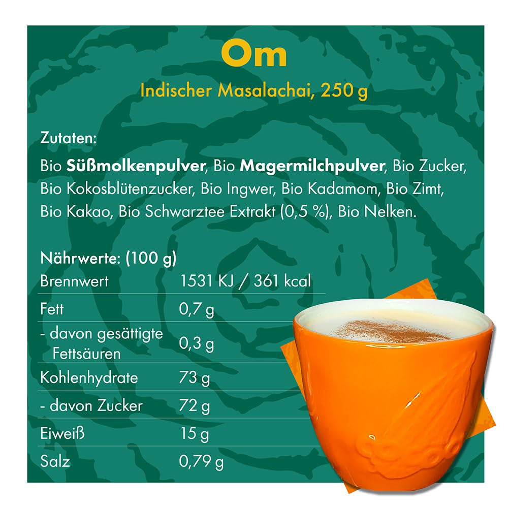 Becks Cocoa Om Masala Chai Tea Bio - Indiase zwarte thee met traditionele kruiden zoals kaneel, kardemom en gember - Perfect voor Chai Latte, 300g