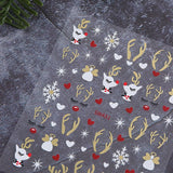 Cartoon Sneeuwvlok Nagelstickers, Kerstnagelstickers, Zelfklevend, Kerstnagelontwerpen, Nagelkunst, Herten, Sneeuwvlokken, Kerstnagelstickers, Winternagelaccessoires