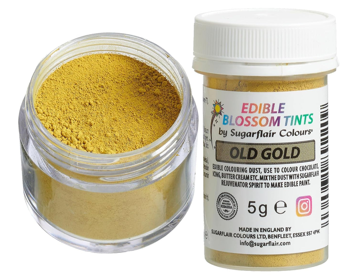 Sugarflair Blossom Tint Dust Old Gold Food Coloring Powder - Kleurstofpoeder voor taartdecoraties, fondant, glazuur, chocolade, botercrème, macarons en meer - 5G