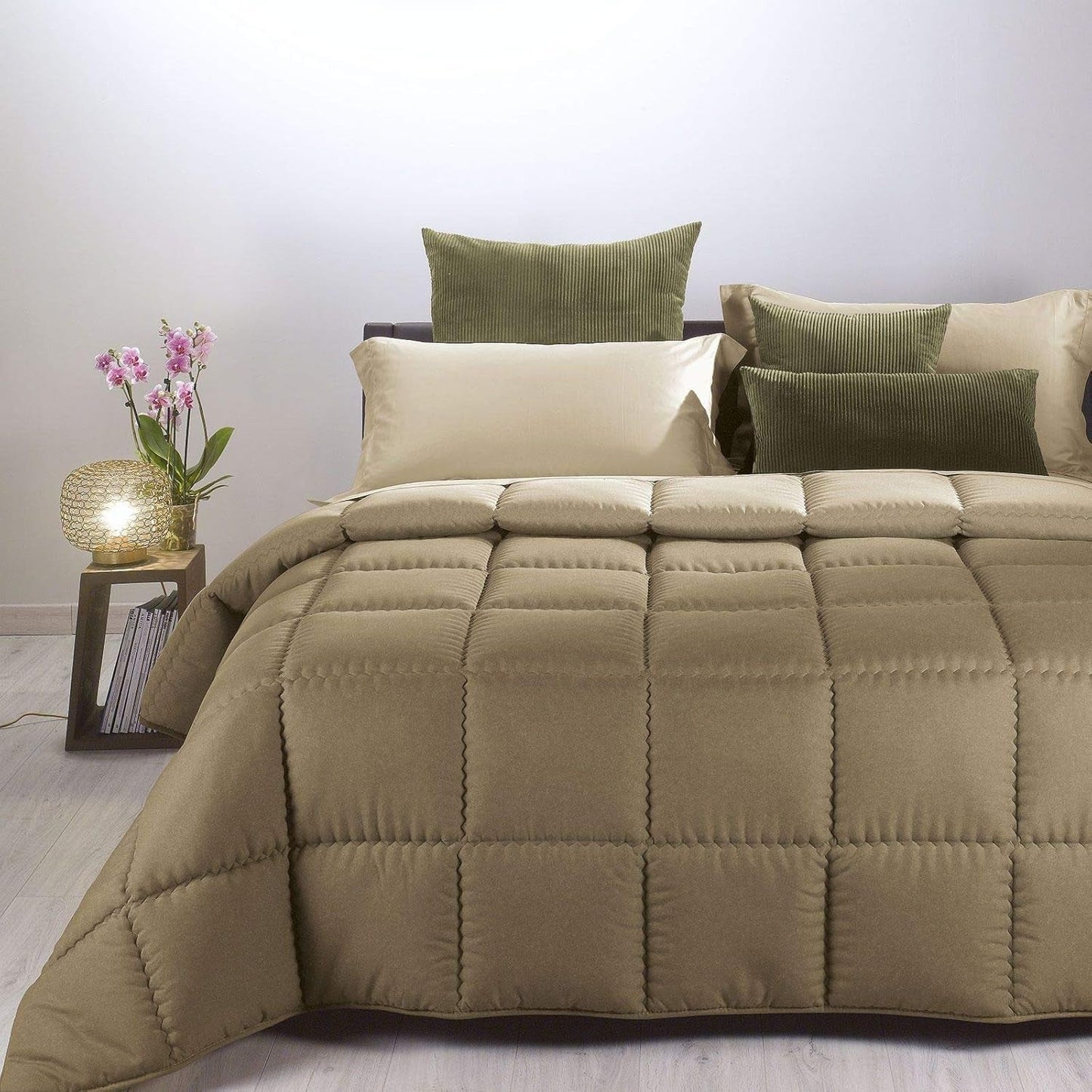 Caleffi modern dekbed, microvezel, taupe, tweepersoonsbed Dekbedden en dekbedden Naty Shop Standaard titel