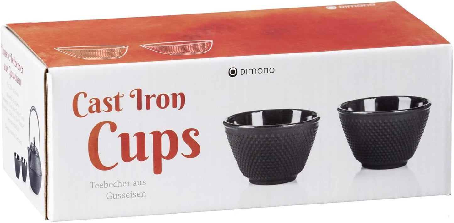 Dimono traditioneel gietijzeren theeservies: theepot, warmer en 2 theekopjes