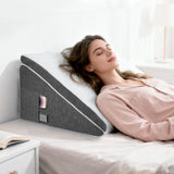 Verenkussen voor bed en bank, L50xB50xH26 Dubbel leeskussen met wasbare hoes, traagschuim, tegen snurken en voor meer comfort in nek en rug
