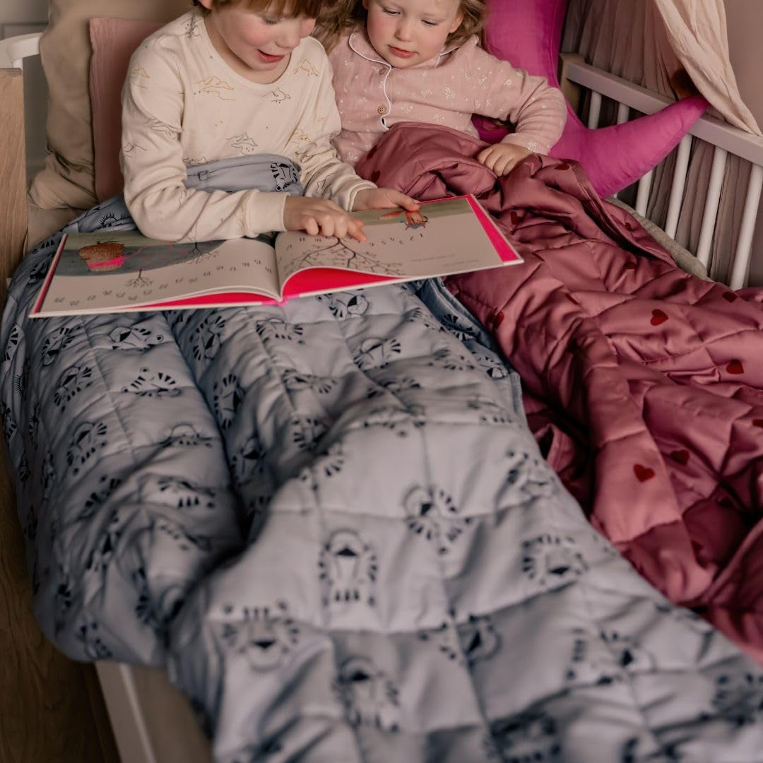 Verzwaarde babydeken | 3,5 kg | 100X150Cm | Therapiedeken | Verzwaarde dekens | Zware deken (blauw tijgergezicht, 3,5 kg - 100 x 150 cm) BLENKZ bedden en dekens.