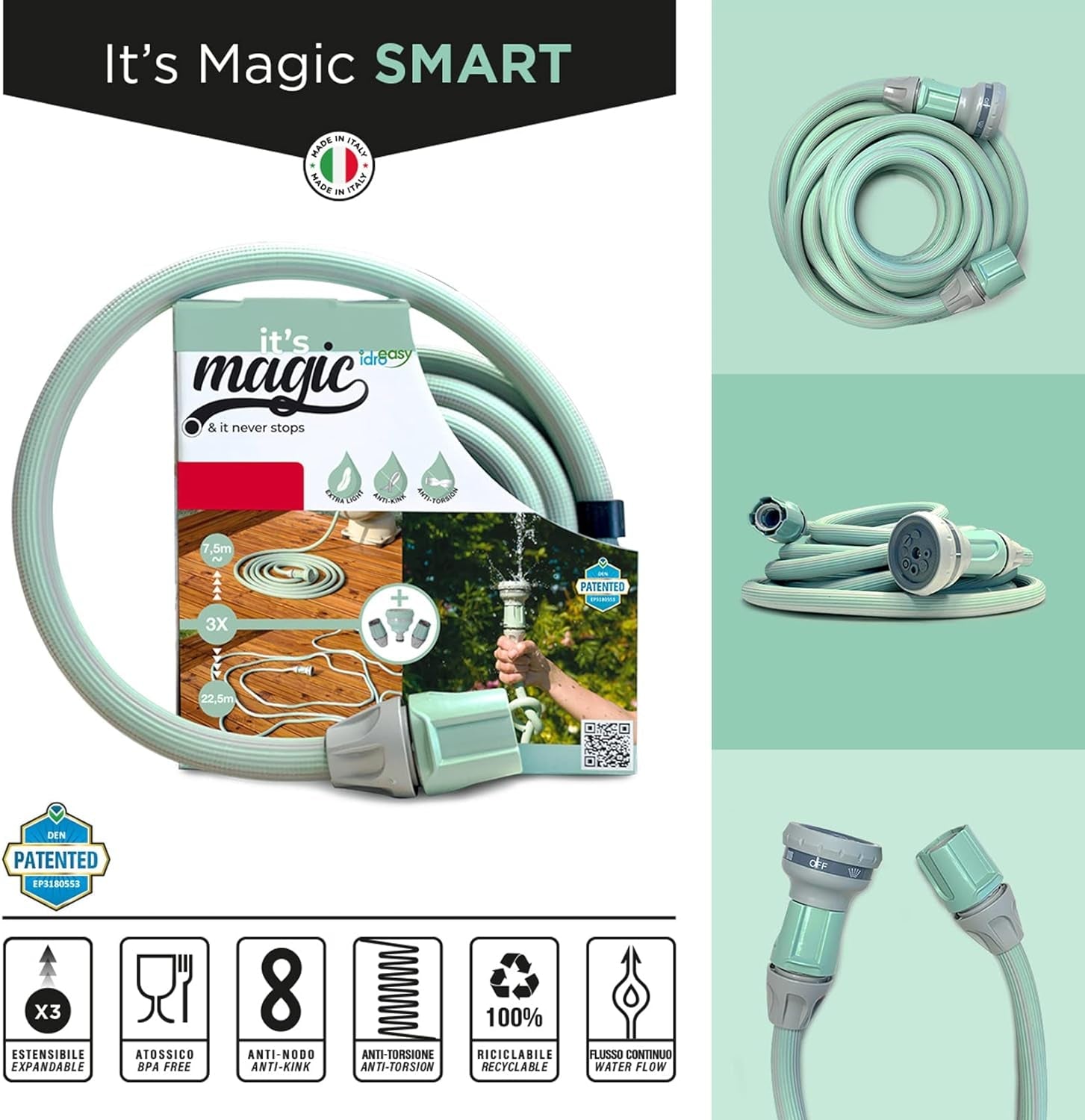 Magic Soft Smart 30 meter - Tuinirrigatiebuis, anti-knoop, anti-twist, waterslang