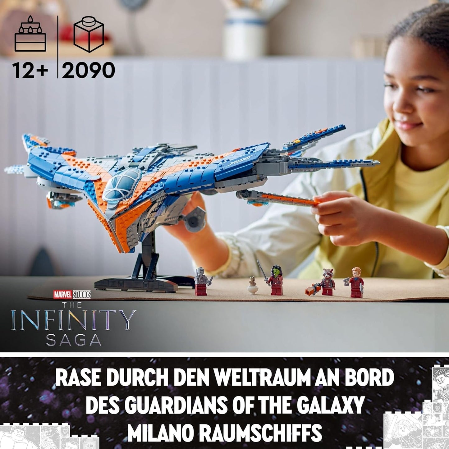LEGO Marvel Guardians of the Galaxy: The Milano Building ruimteschipmodel met 4 superhelden minifiguren Avengers Flyer voor ruimteavonturen cadeau voor jongens en meisjes 76286 Bouwsets Beuche in LEGO-Store