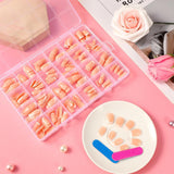 360 stuks Franse kunstnagels Medium rechthoek nepnagels met valse nagelvijl Natuurlijke tips DIY Press On voor dames en vrouwen