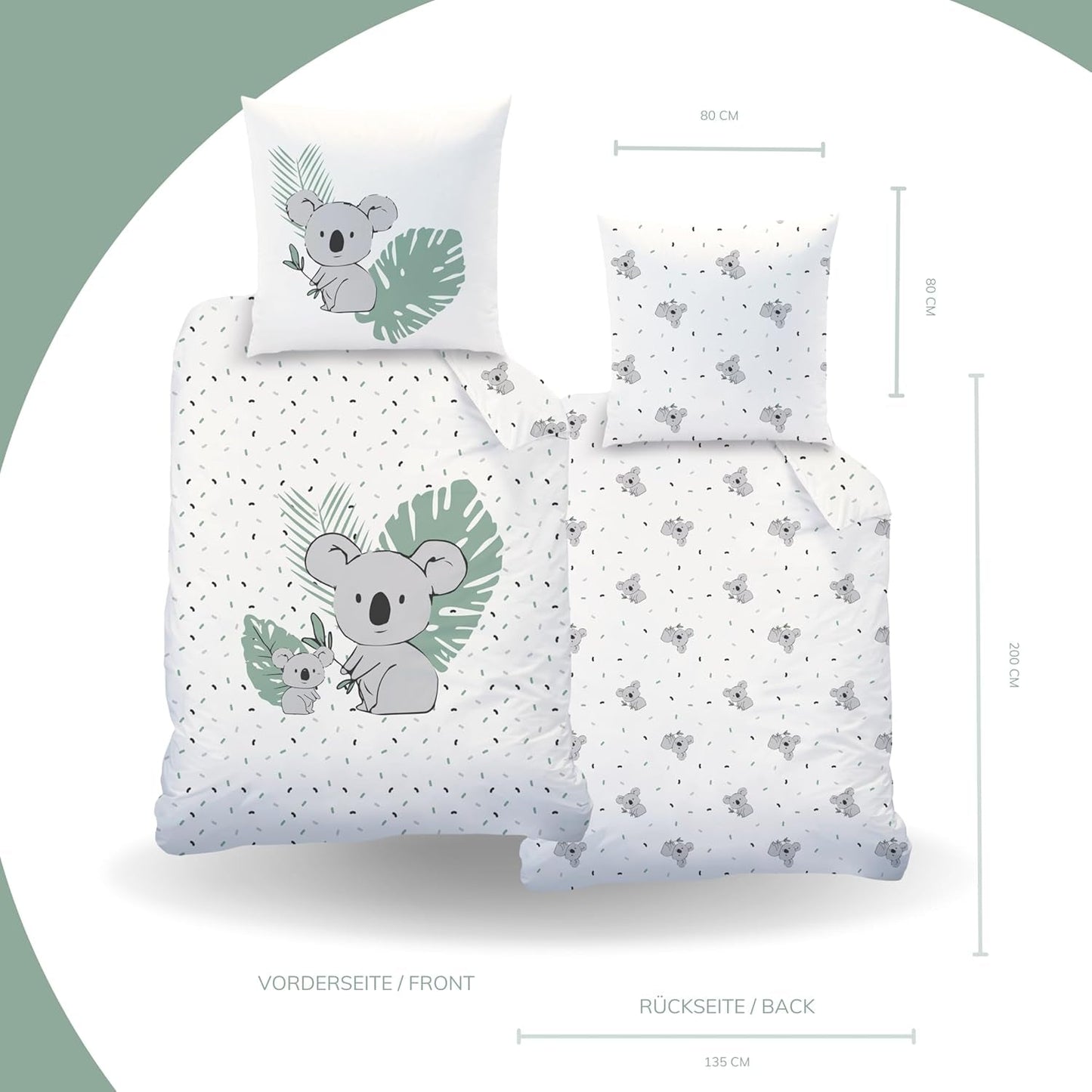Kinderbedlinnen, Koala beer, unisex, 100% katoen Beddengoed - kinderen Naty Shop