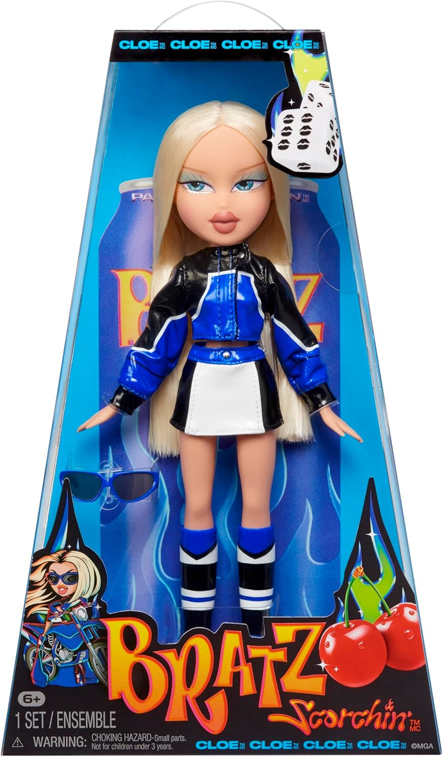 Bratz Scorchin' Cloe - Inclusief 1 modepop met outfit en accessoires, op de motorsport geïnspireerde poppen, leuk speelgoed voor meisjes