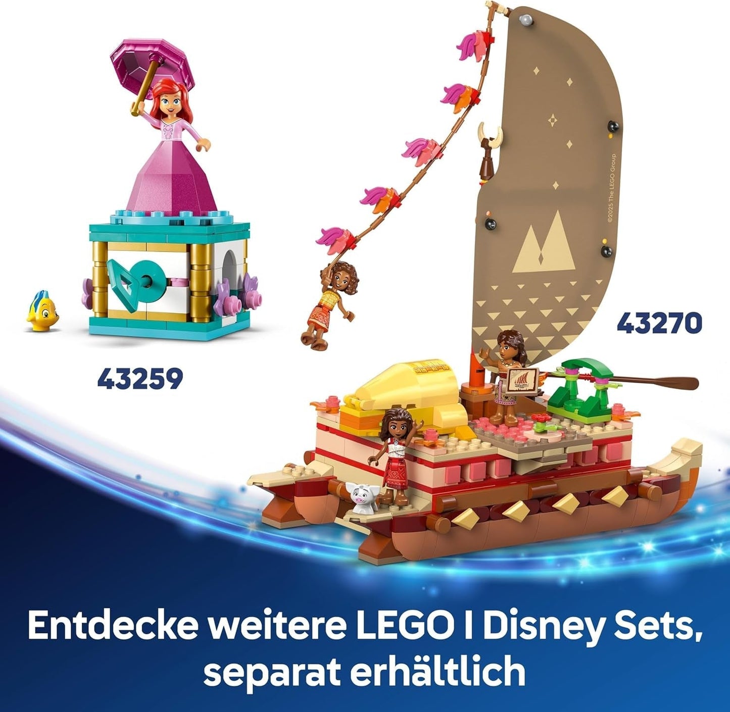 LEGO Ç€ Disney Moana 2: Moana's avonturenvlot - Speelgoedboot met zeilen, afneembaar dek, kampvuur en 3 minipoppetjes waaronder Loto en Moni - Cadeau voor meisjes vanaf 6 jaar en fans - 43270 Bouwsets Beuche in LEGO-Store