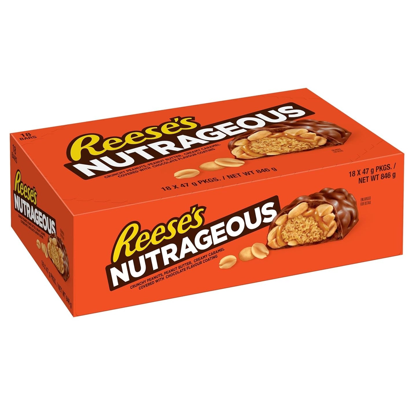 Nutrageous Pindakaas - Chocoladerepen met Pindakaas: 18 stuks (18 x 47 g)