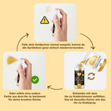He-Ju Metallic Gold vloeibare kleurstof voor levensmiddelen 25 ml, eetbare glitter voor drankjes en eten (metallic goud, 25 ml)