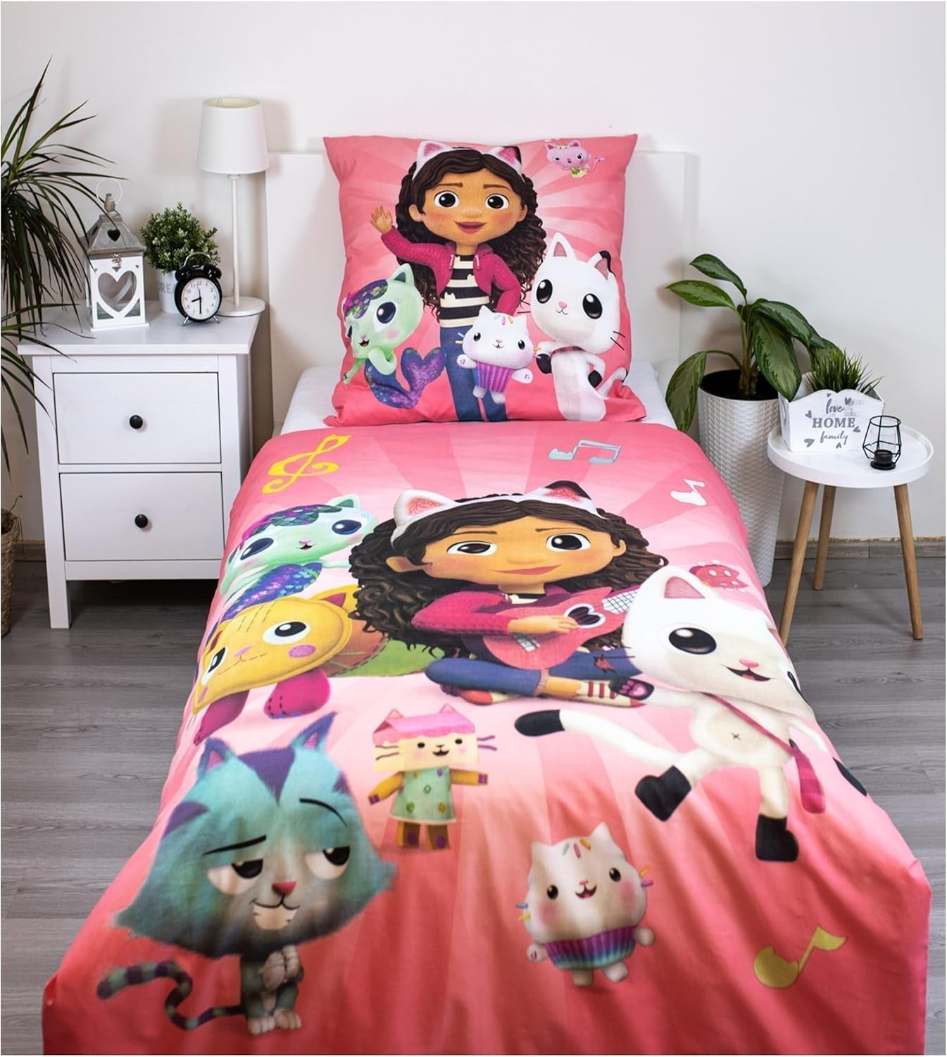 Kinderbeddengoed, films en tekenfilms, omkeerbaar, katoenen beddengoed - kinderen Naty Shop Gabby'S Dollhouse