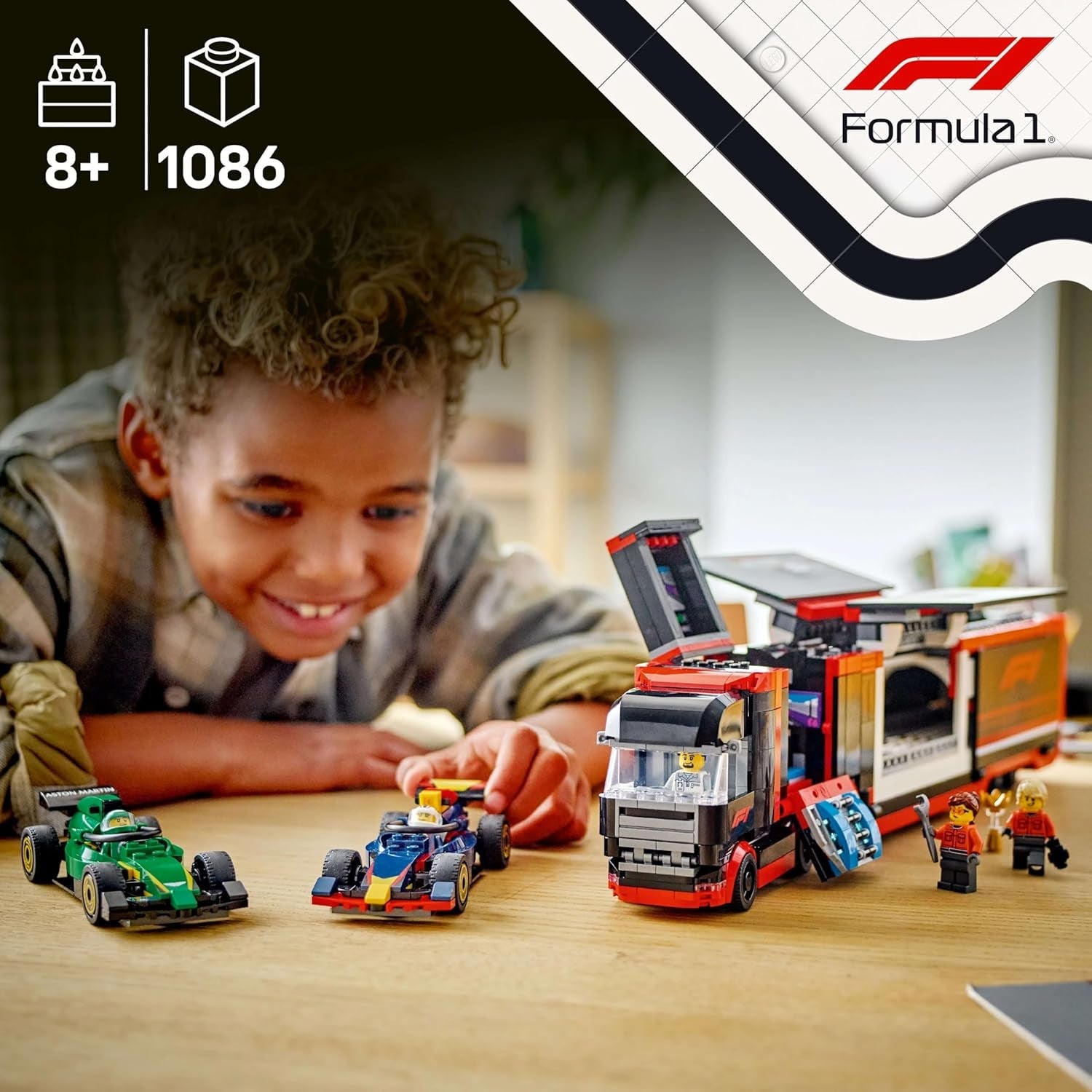 LEGO City F1 Transporter met RB20 & AMR24 F1 Racewagens - Speelgoedautotransporter voor Red Bull & Aston Martin Formule 1 Teams - Incl. 5 minifiguren - Cadeau voor jongens en meisjes vanaf 8 jaar 60445 Bouwsets Besuche den LEGO-Store