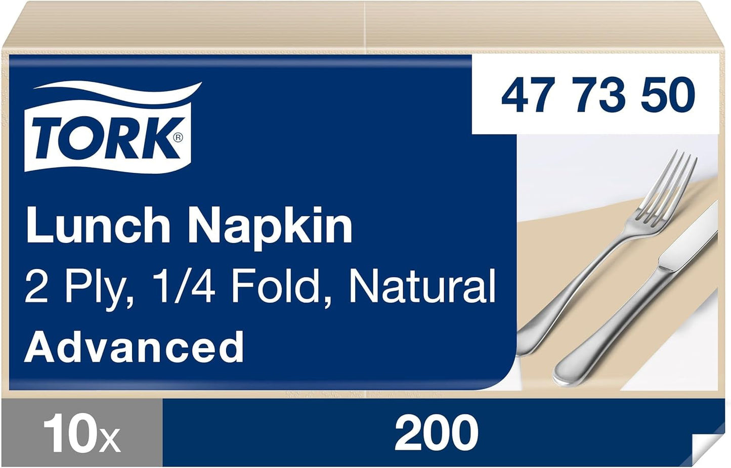 Tork Soft Lunchservet Wit, 1/8 vouw, 3-laags, 33 cm x 33 cm, 150 servetten, 477416