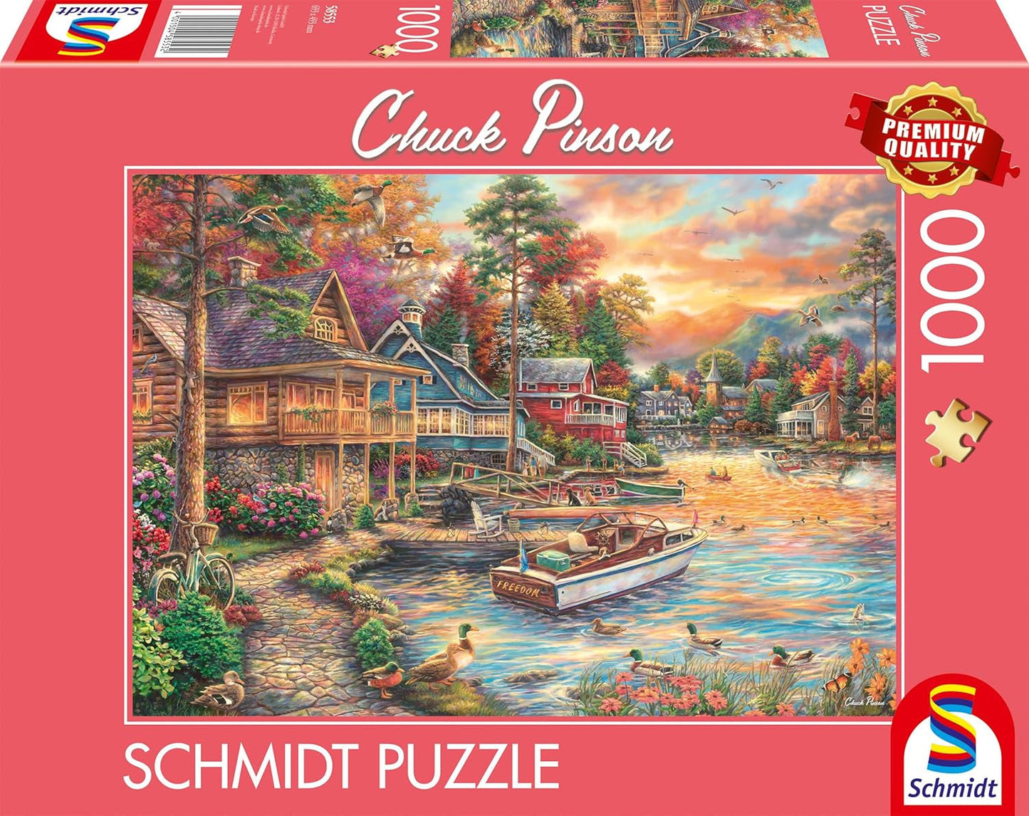 Schmidt Spiele 58553 Chuck Pinson, Shore in the Evening Gold, puzzel 1000 stukjes Puzzel Naty Shop Standaard titel