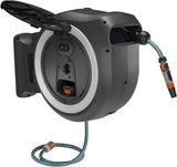 Gardena PowerRoll XXL Solo draadloze muurslangenbox: automatische slanghaspel met 40 m tuinslang, slanggeleider en RollControl, batterijvoeding, UV- en vorstbestendig (18647-55)