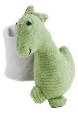 Sterntaler Dino Rexi Armrammelaar - Babyrammelaar van zacht zacht koord - Babyhandrammelaar met elastische band - Babyspeelgoed om te spelen, knuffelen en rammelen, Steengroen babyspeelgoed Naty Shop