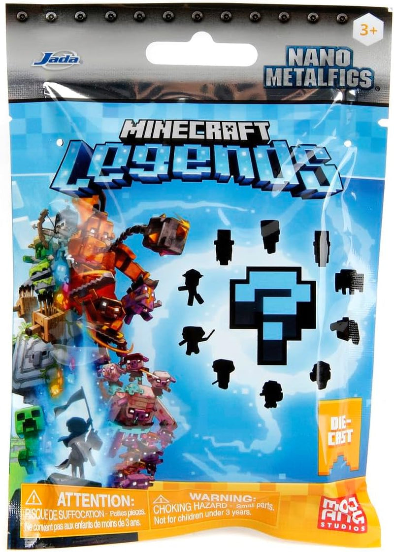 Jada Toys - Minecraft Blind Pack Nanofigs, Wave 2, Minecraft Legends Nano Metal verzamelfiguur, verschillende modellen, 4 cm, leeftijd 3+, zwarte actiefiguren Naty Shop