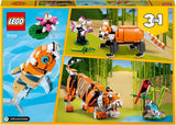 LEGO 31129 Creator Majestueuze Tijger, Panda of Vis 3-in-1 Dierenfigurenset Speelgoed voor kinderen, jongens en meisjes Dieren bouwen speelgoedbouwsets Bekijk de LEGO-Store